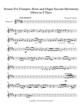 Sonata For Trumpet, Horn and Organ Second Movement-Horn in F Part