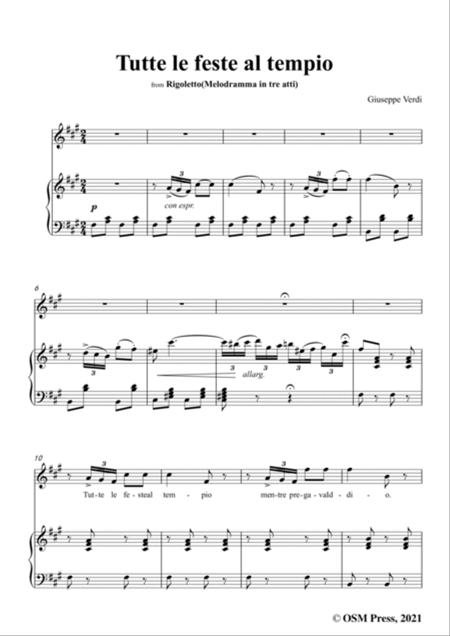 Verdi-Tutte le feste al tempio,in f sharp minor Voice scores gallery preview page 3