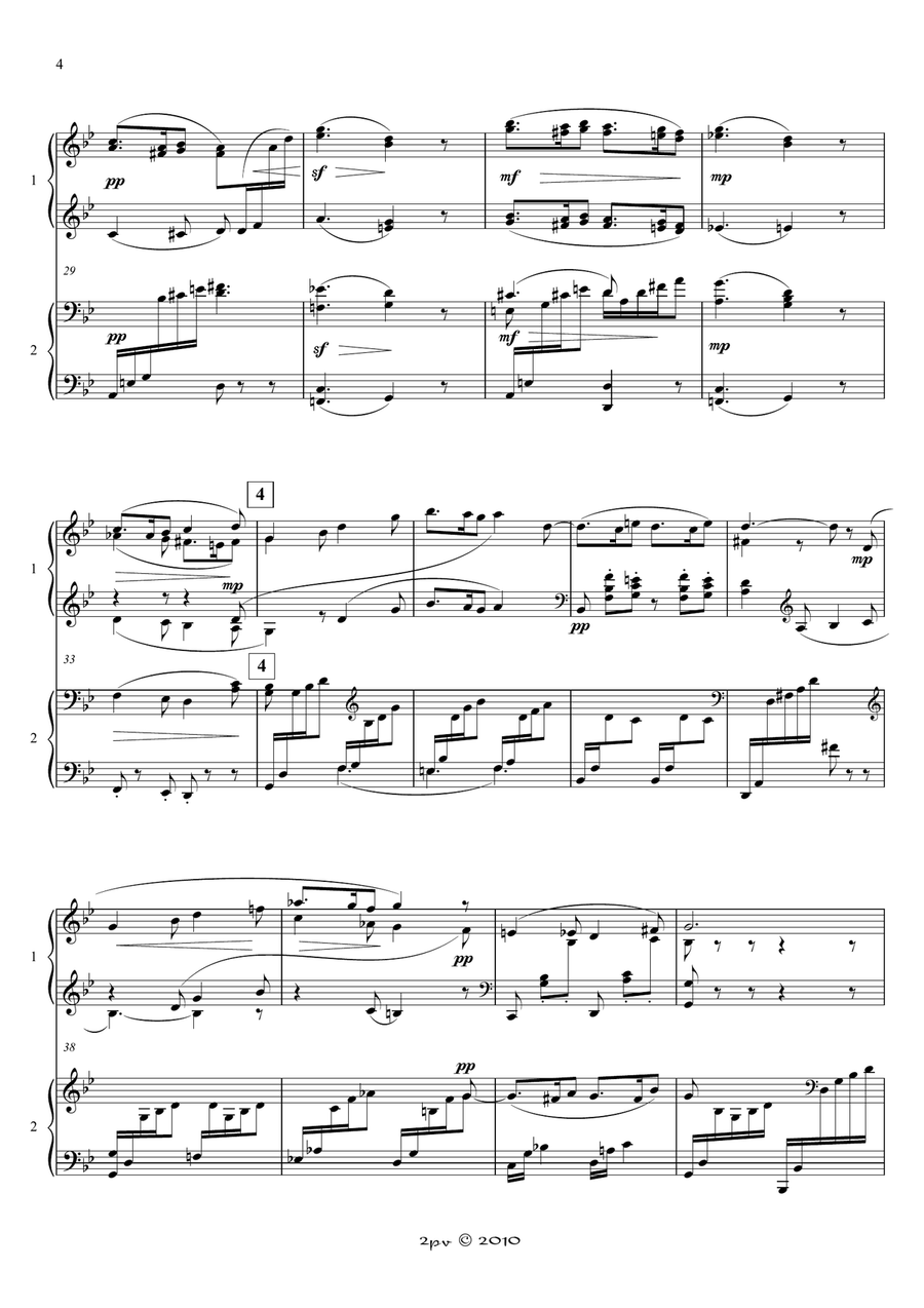 'Sicilienne' from 'Pelléas et Melisande', for 2 pianos Piano Duet scores gallery preview page 3