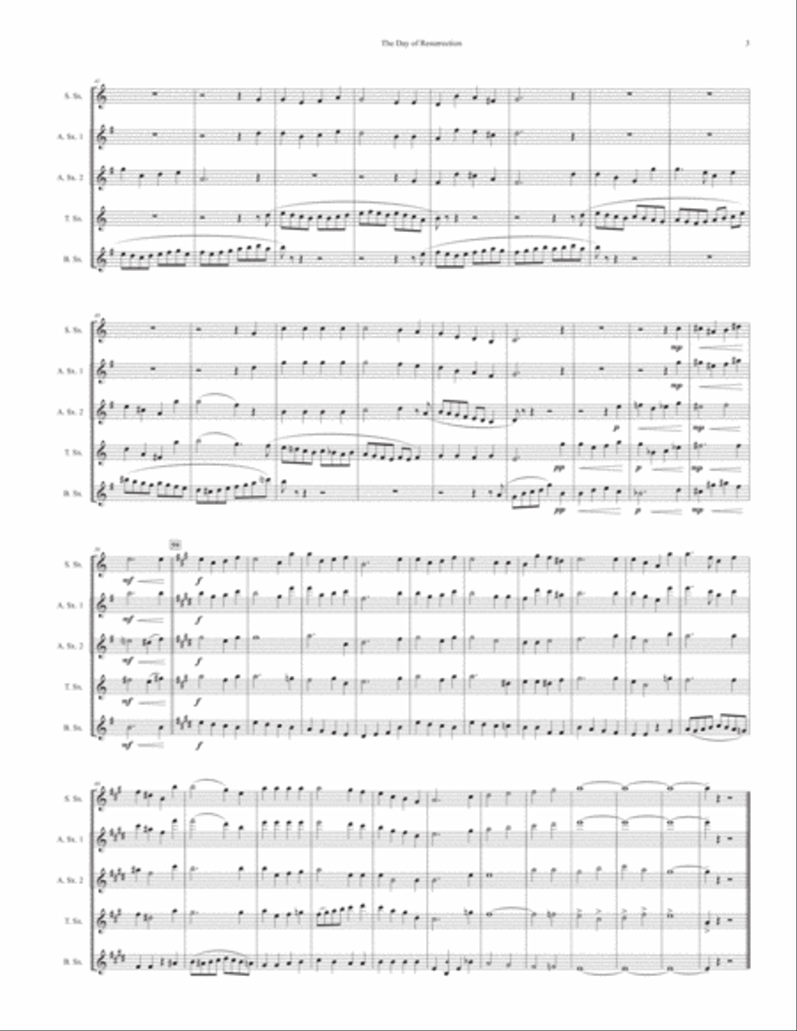 The Day of Resurrection (for Saxophone Quartet) Saxophone Quartet scores gallery preview page 3