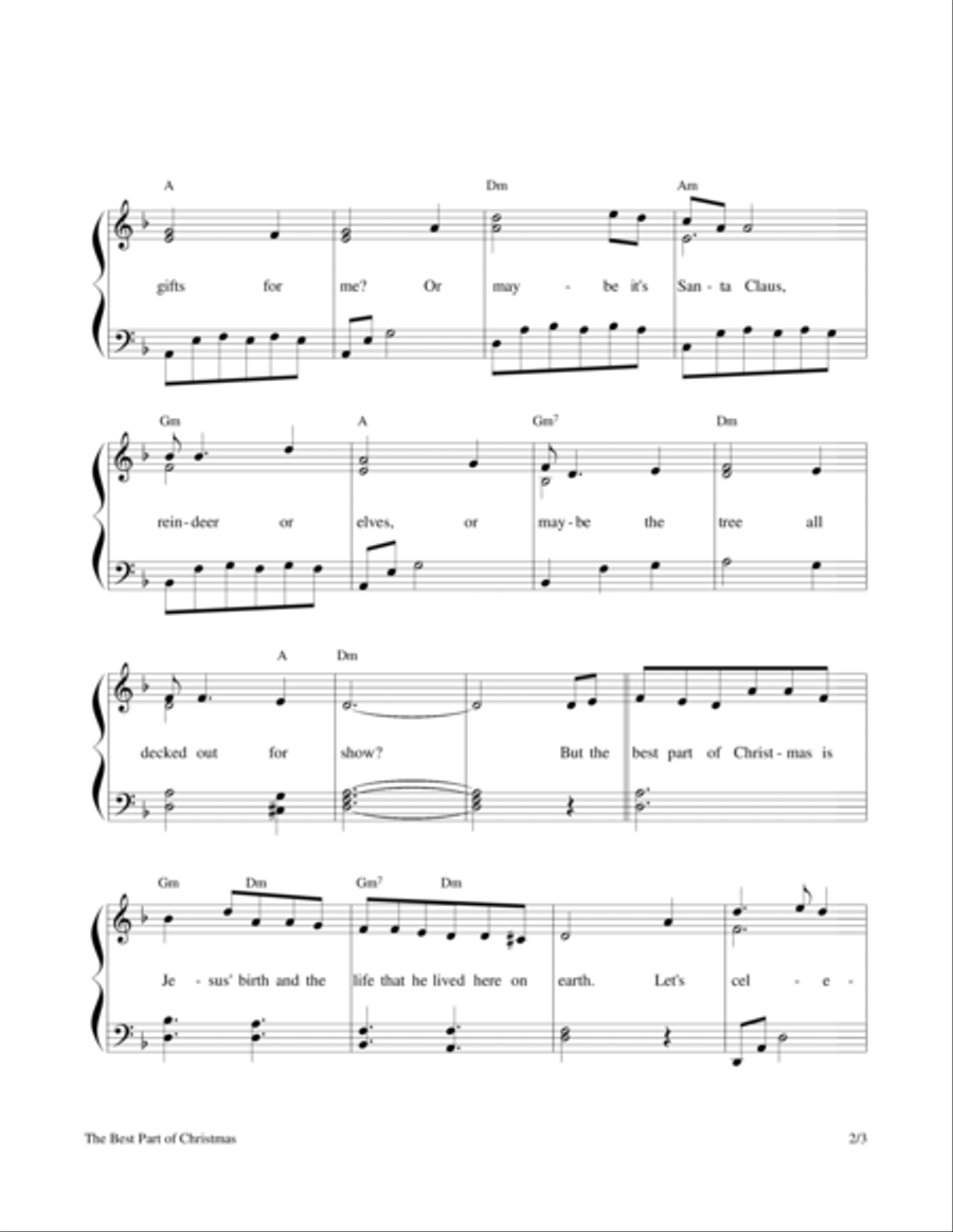 The Best Part of Christmas Piano, Vocal, Guitar scores gallery preview page 2