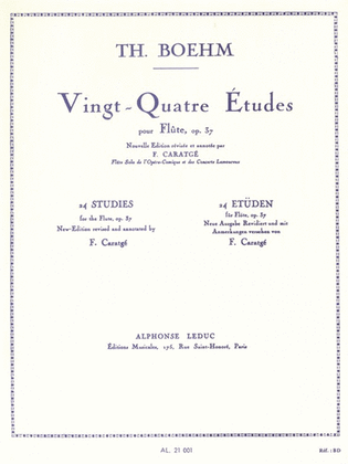 Book cover for 24 Studies For The Flute, Op.37 (flute)
