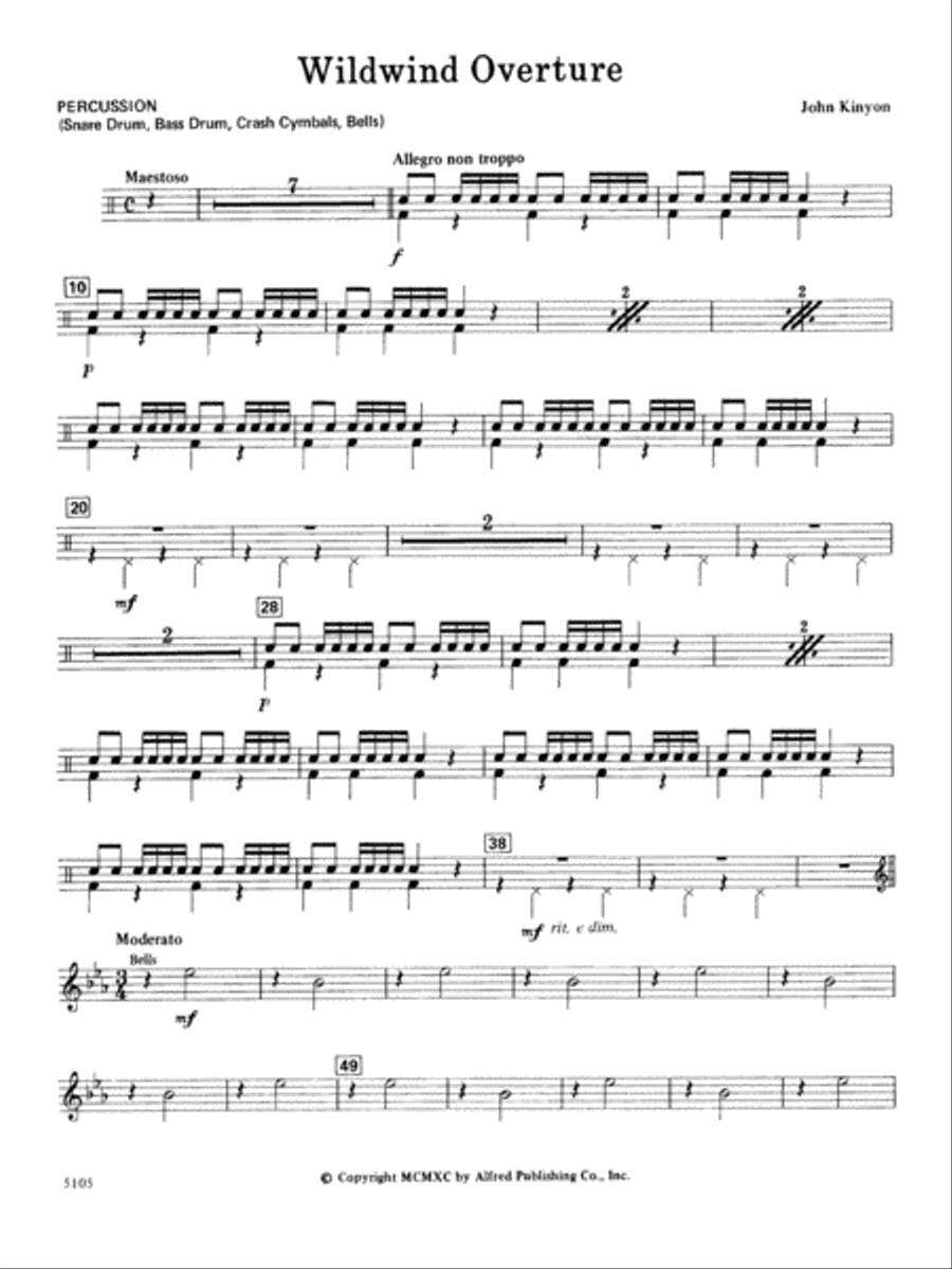Wildwind Overture: 1st Percussion Concert Band scores gallery preview page 1
