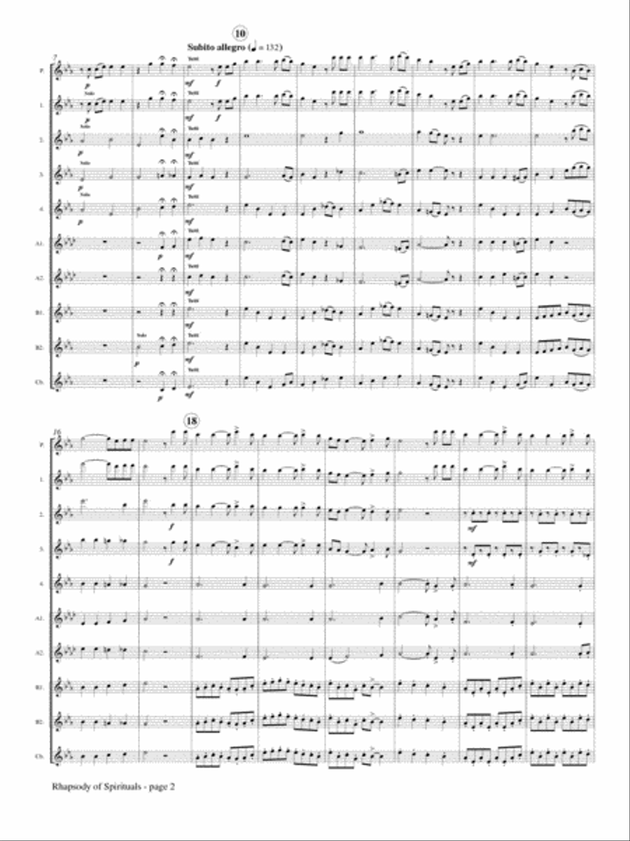Rhapsody of Spirituals for Flute Choir Flute Choir scores gallery preview page 3