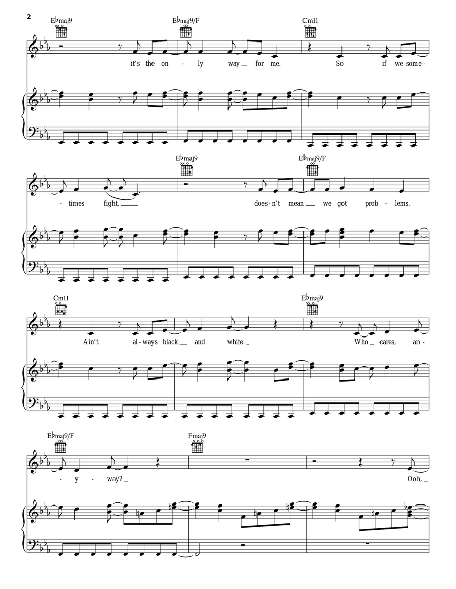 Serious Piano, Vocal, Guitar scores gallery preview page 2