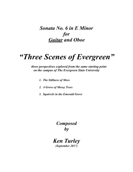 Duo Sonata No. 06 for Guitar and Oboe "Three Scenes of Evergreen" image number null