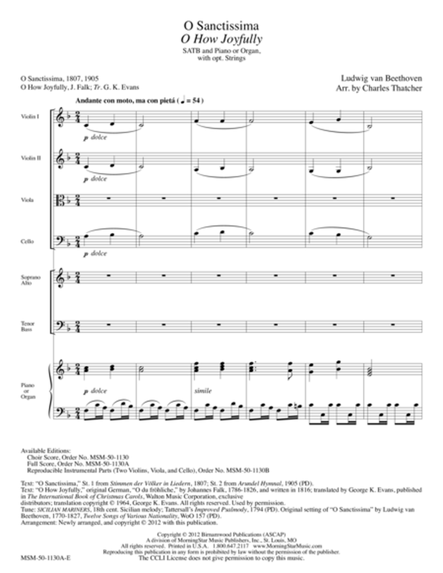 O Sanctissima/O How Joyfully (Downloadable Full Score)