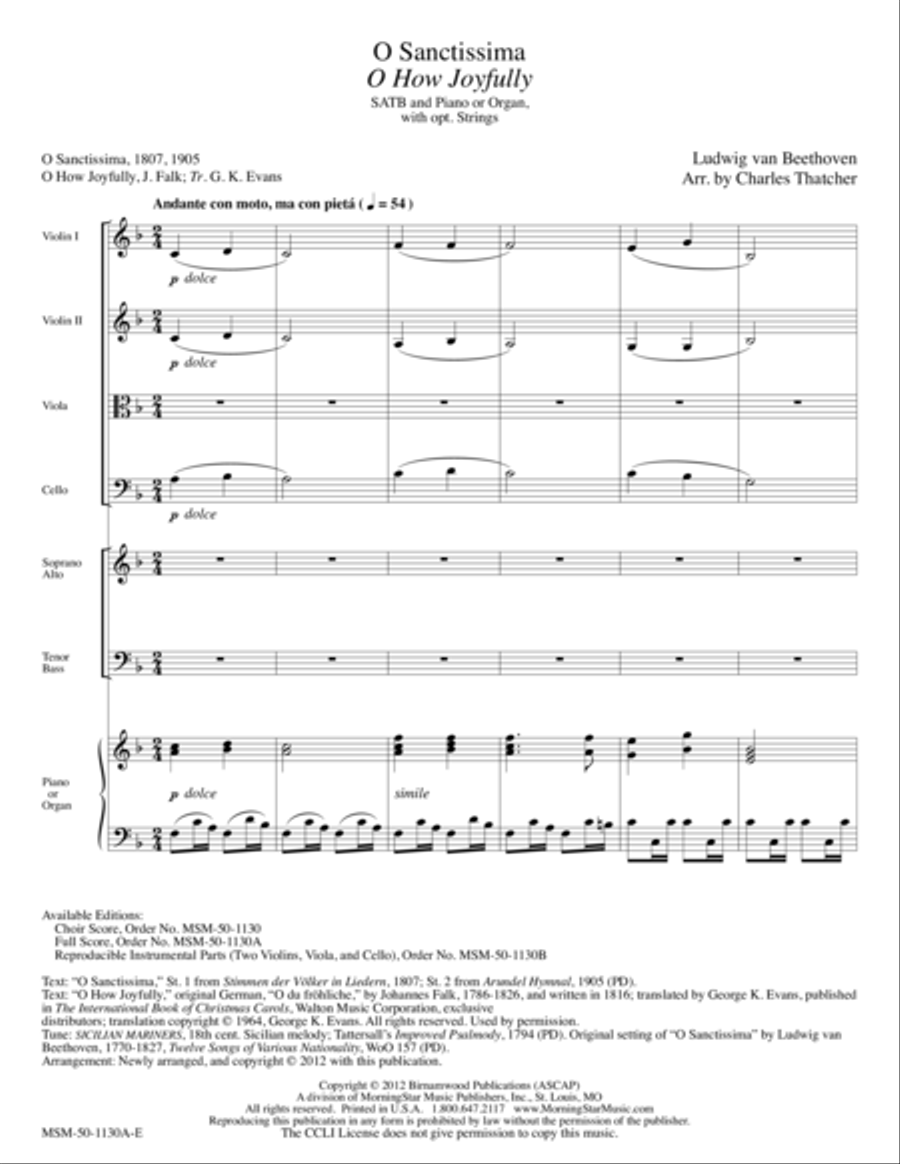 O Sanctissima/O How Joyfully (Downloadable Full Score)