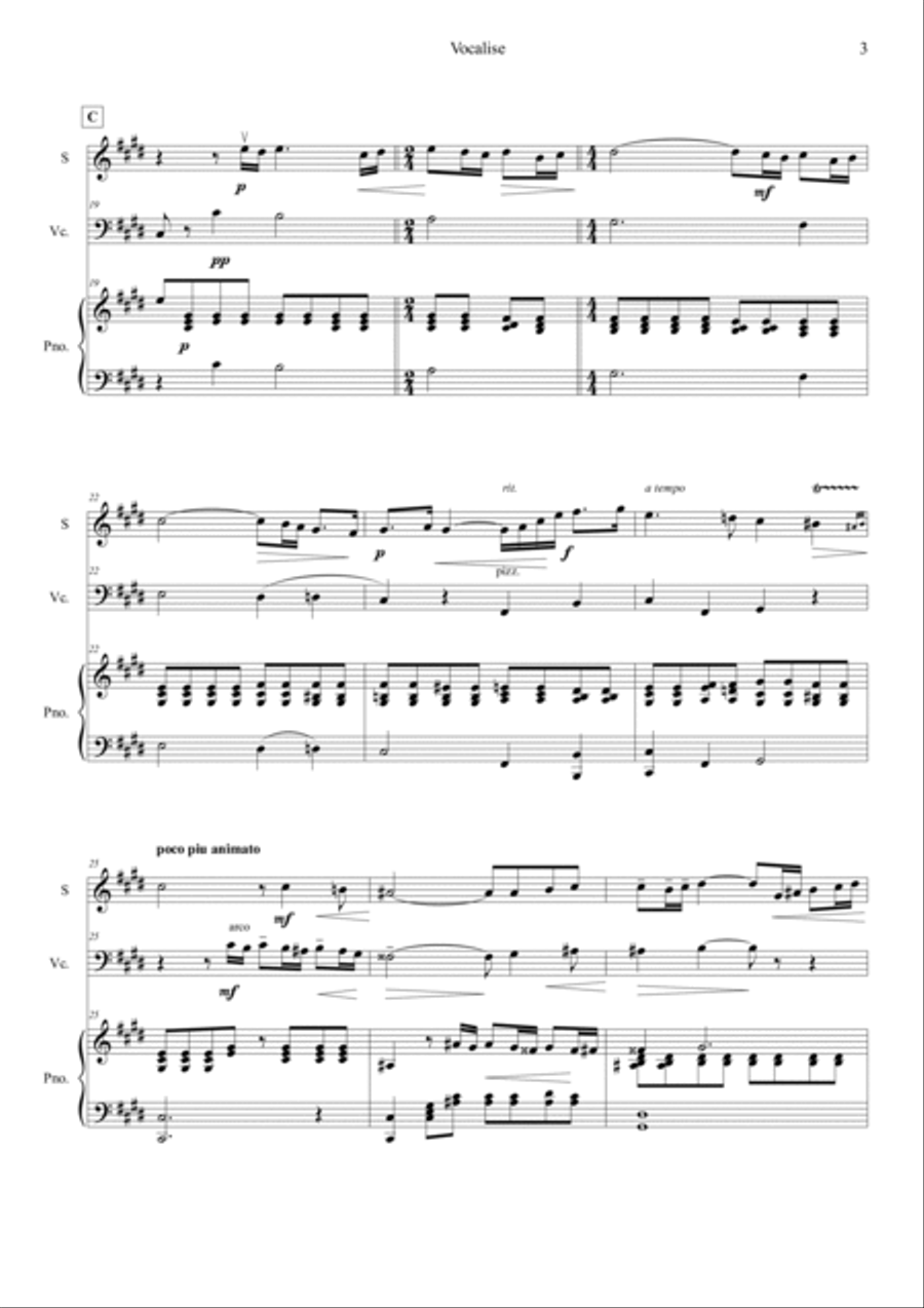 Vocalise Op.34, No.14 Soprano Voice scores gallery preview page 3