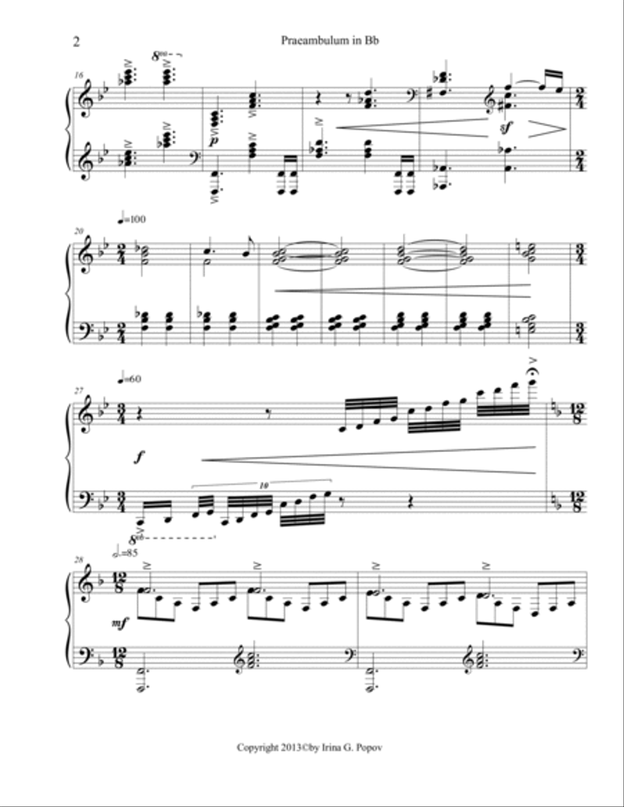 Praeambulum in Bb Piano Solo scores gallery preview page 3