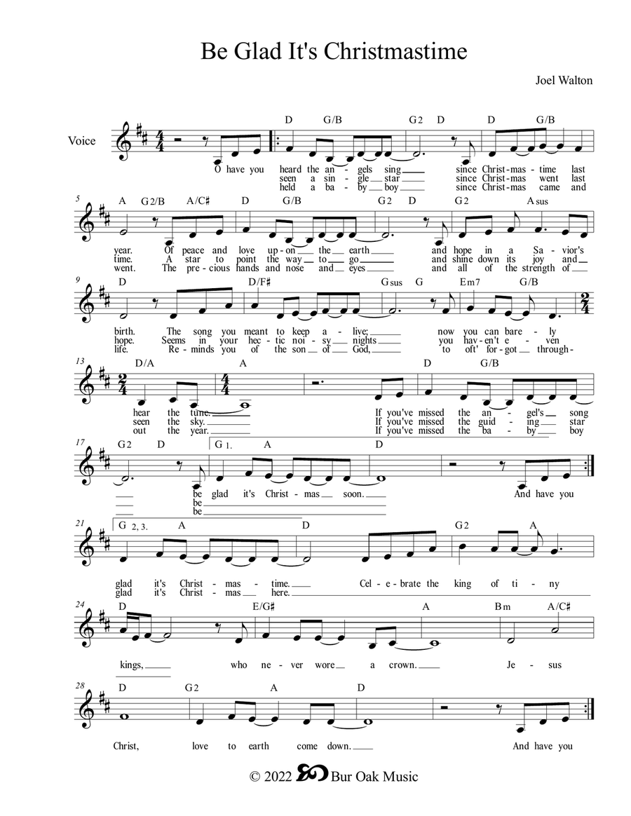 Be Glad It's Christmastime Piano scores gallery preview page 1