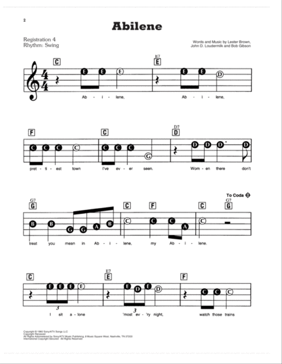Abilene Electronic Keyboard scores gallery preview page 1