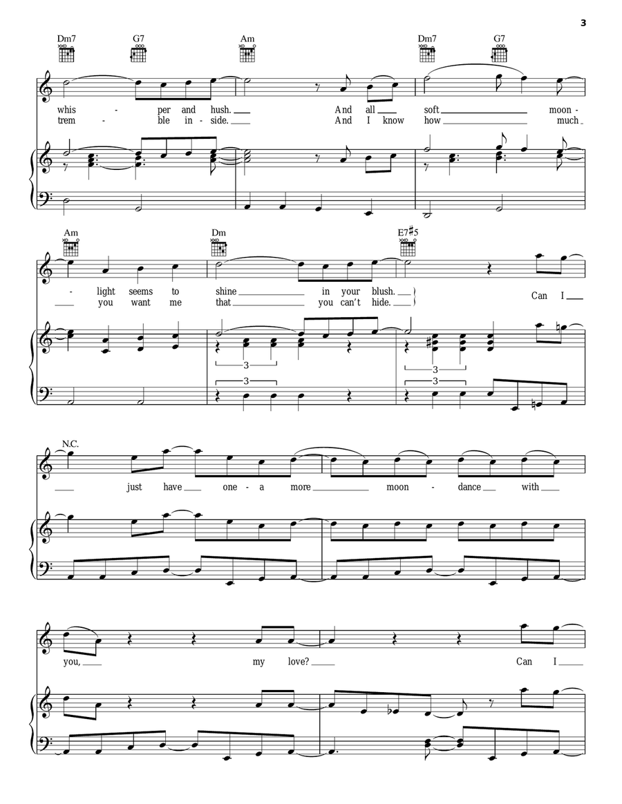 Moondance Piano, Vocal, Guitar scores gallery preview page 3