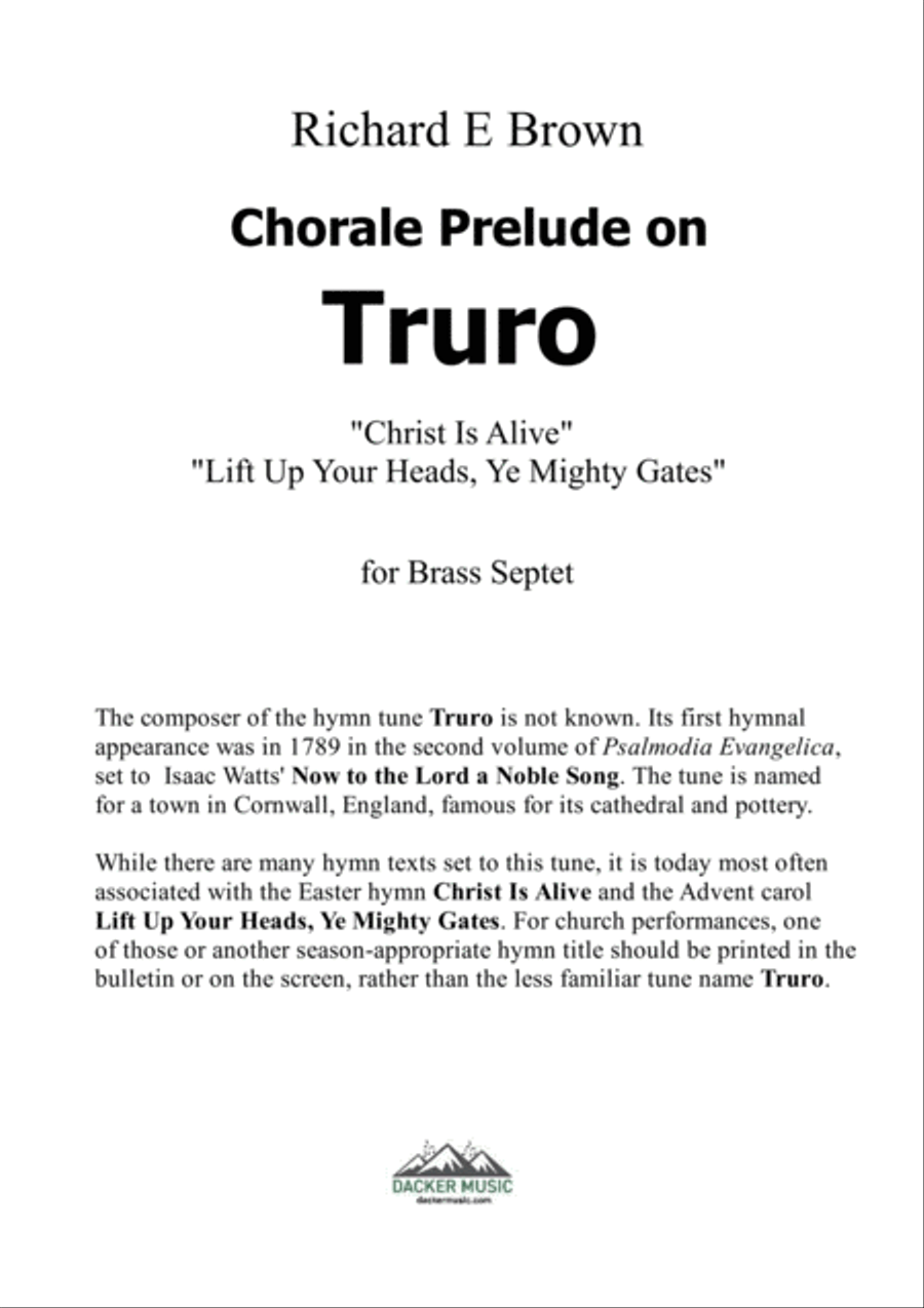 Chorale Prelude on Truro - Brass Septet Brass Ensemble scores gallery preview page 2