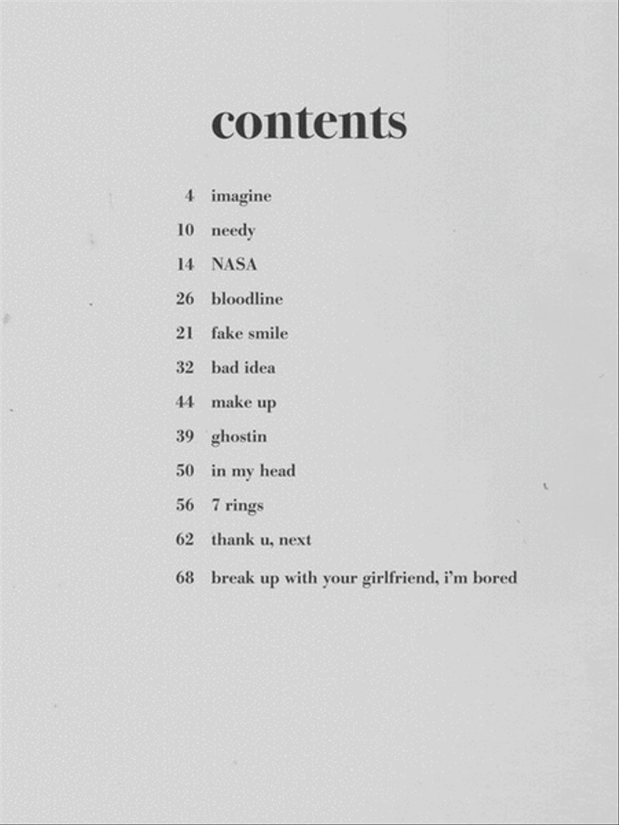 Ariana Grande – Thank U, Next Piano, Vocal, Guitar scores gallery preview page 3