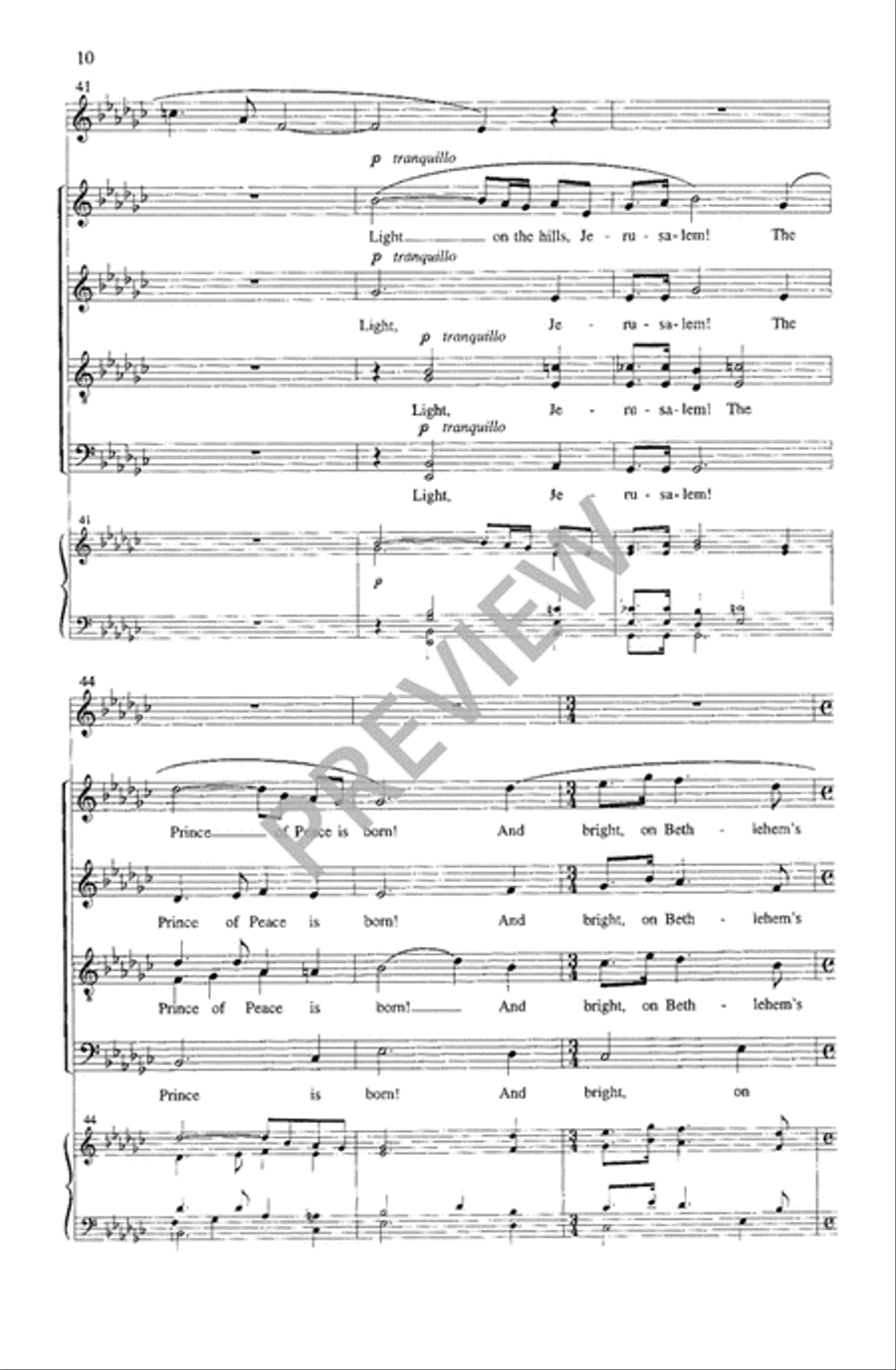 Calm on the Listening Ear of Night 4-Part scores gallery preview page 11