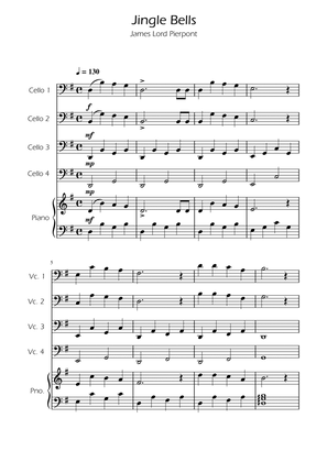 Jingle Bells - Cello Quartet w/ Piano