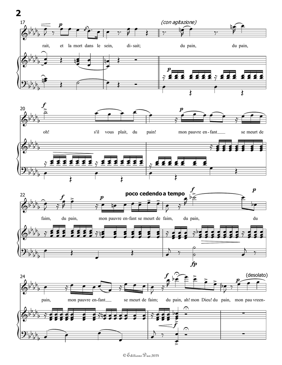 La mère et l'enfant, by Donizetti, in b flat minor Piano, Vocal scores gallery preview page 4