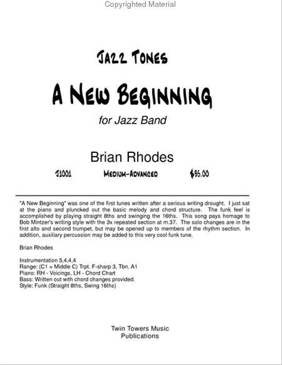 New Beginning, A Jazz Ensemble scores gallery preview page 2