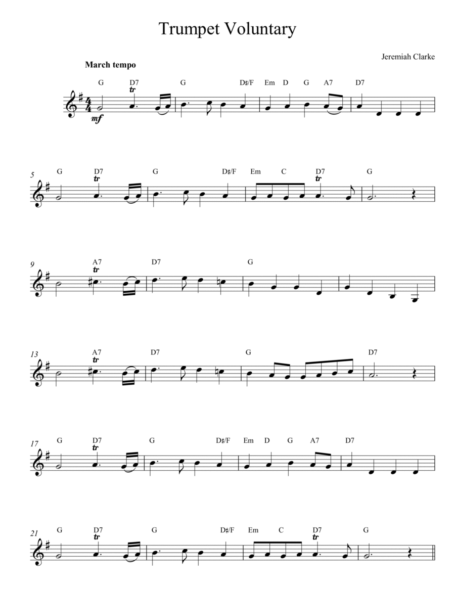 Trumpet Voluntary Trumpet Voluntary Trumpet scores gallery preview page 1