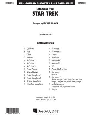 Book cover for Selections from Star Trek - Full Score