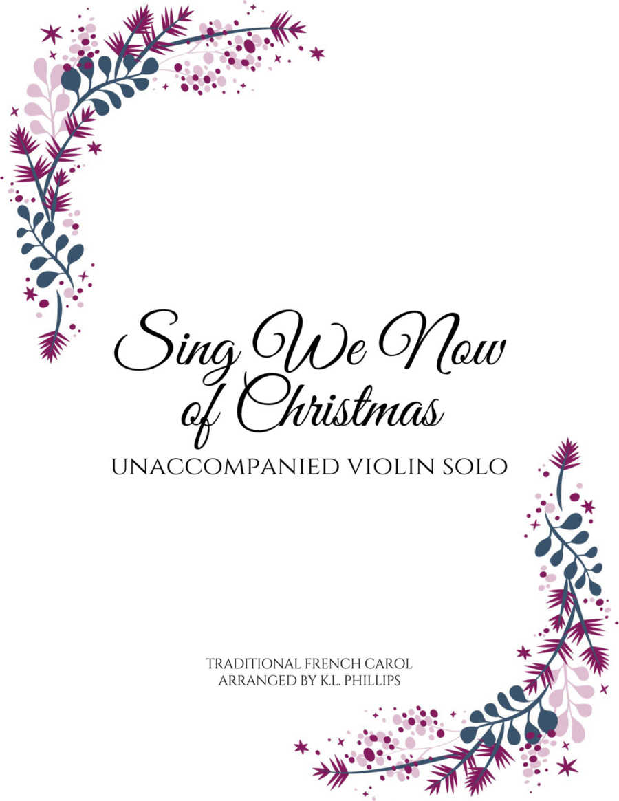 Sing We Now of Christmas - Unaccompanied Violin Solo Violin Solo scores gallery preview page 1