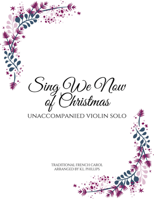 Book cover for Sing We Now of Christmas - Unaccompanied Violin Solo