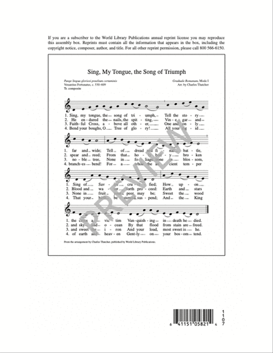Sing, My Tongue, the Song of Triumph 3-Part scores gallery preview page 6