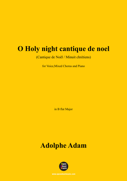 Adolphe Adam-O Holy night cantique de noel,for Voice,Mixed Chorus and Piano image number null