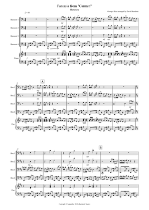 Book cover for Habanera (Fantasia from Carmen) for Bassoon Quartet