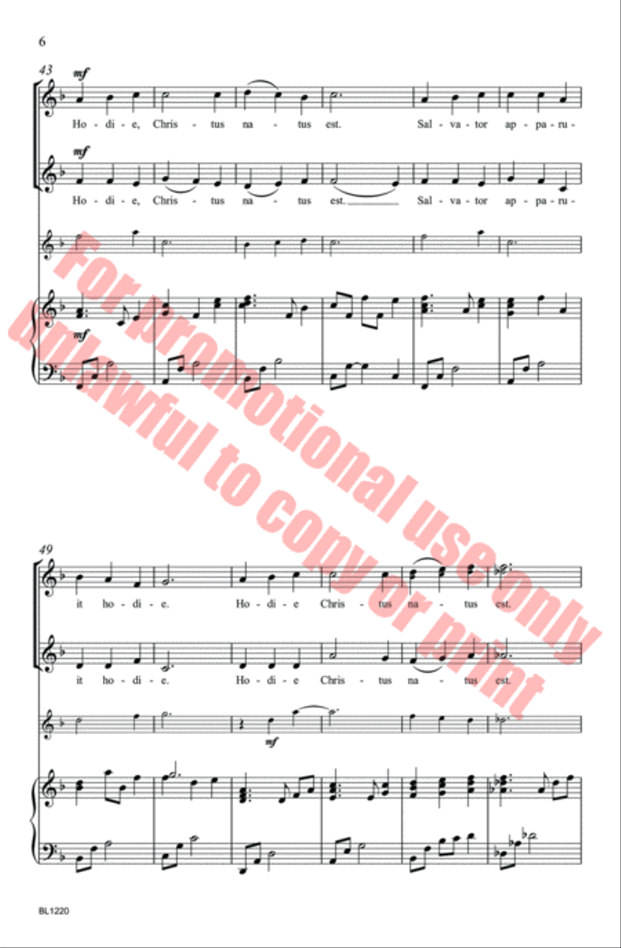 Hodie Christus Natus Est Choir scores gallery preview page 6