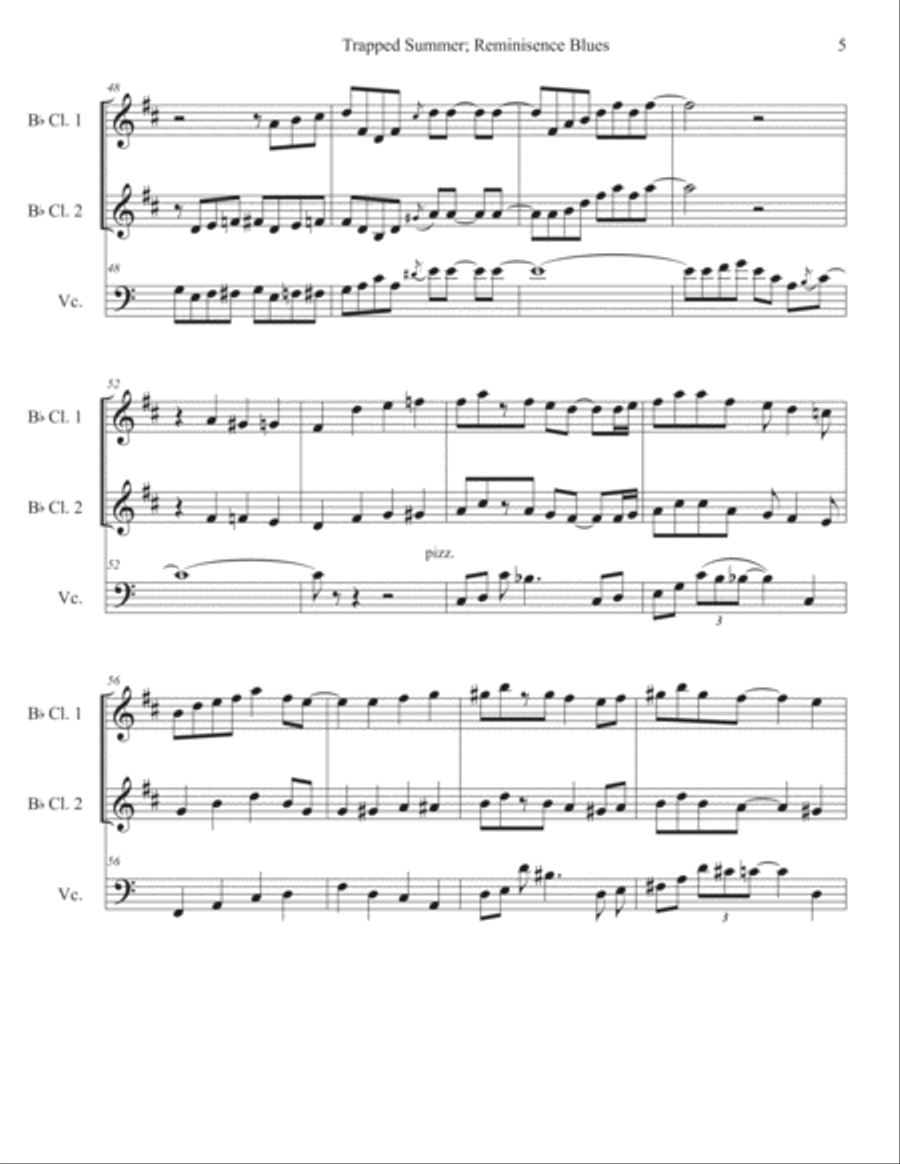 Trapped Summer, Reminiscense Blues Small Ensemble scores gallery preview page 5