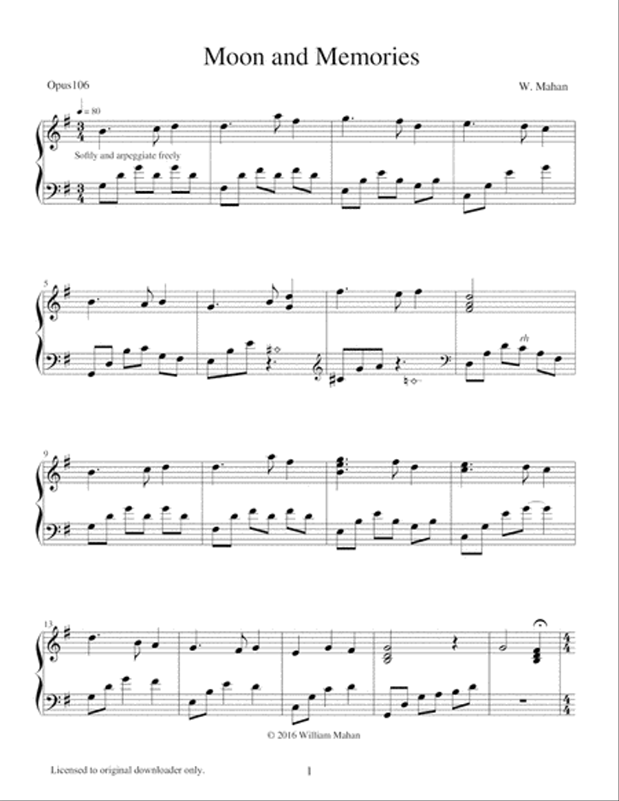 Moon and Memories Harp scores gallery preview page 3