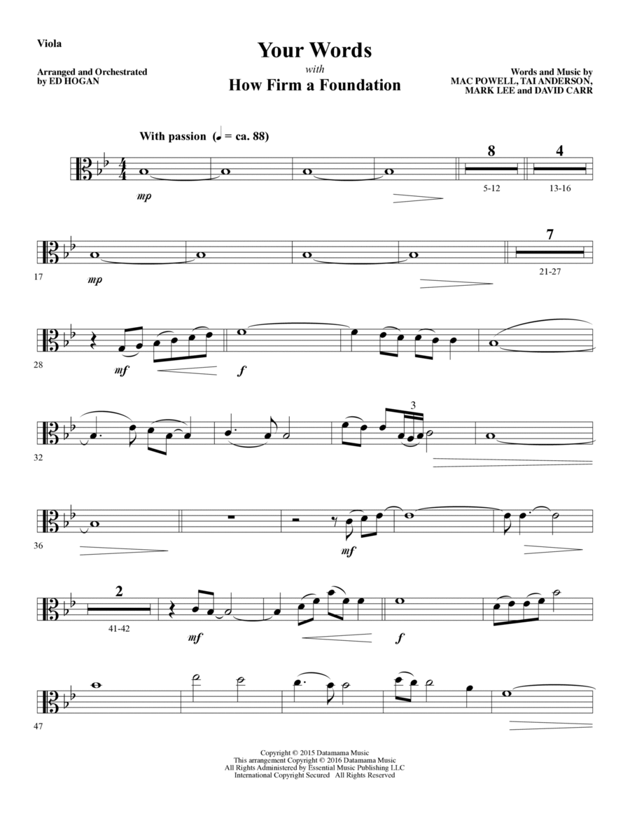 Your Words - Viola Your Words - Viola Choir scores gallery preview page 1