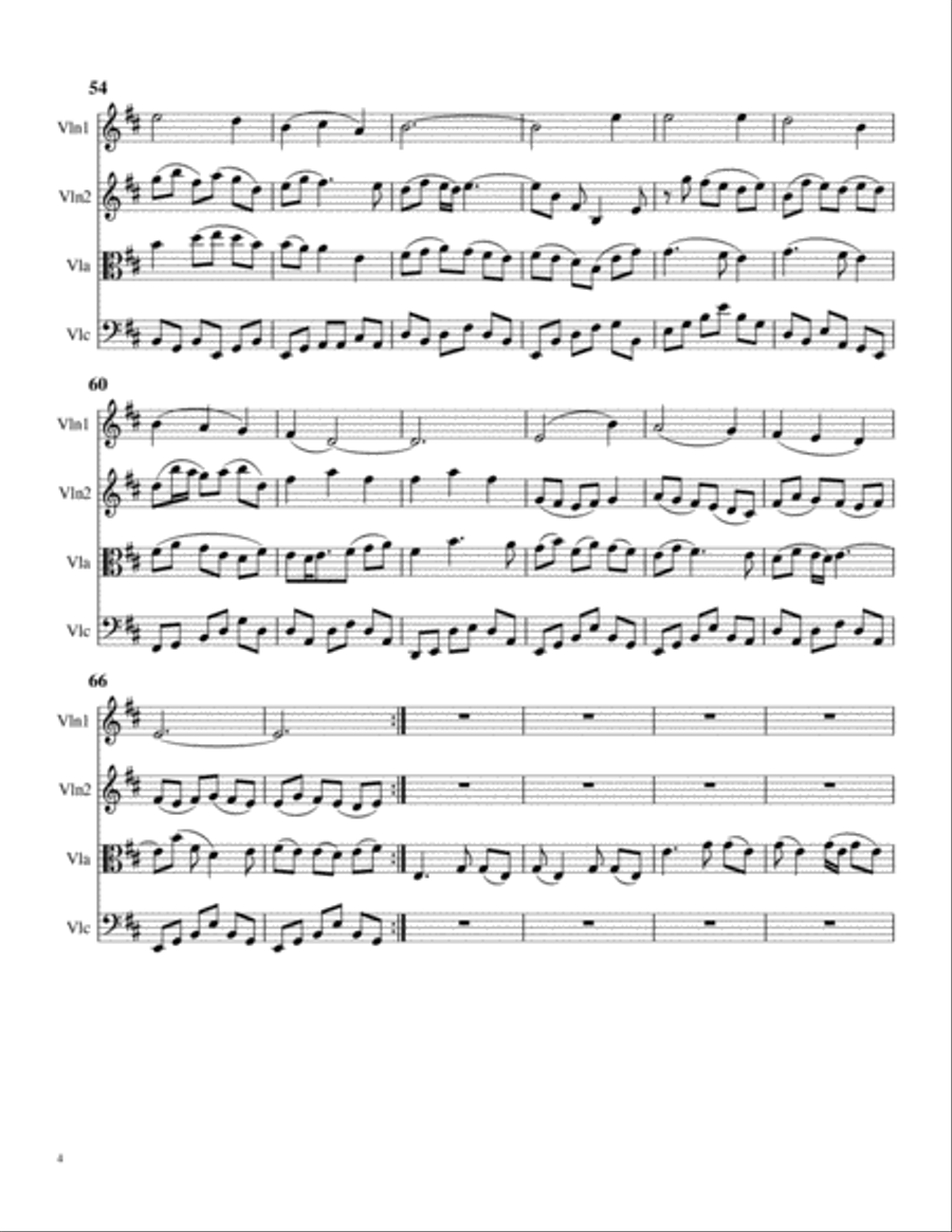 Scarborough Fair, for String Quartet String Quartet scores gallery preview page 4