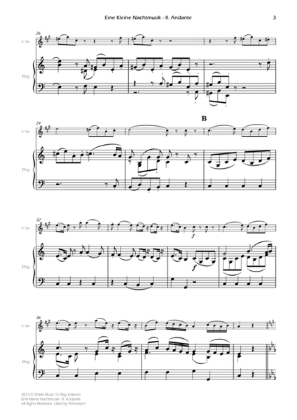 Eine Kleine Nachtmusik (2 mov.) - Alto Sax and Piano (Full Score and Parts) image number null