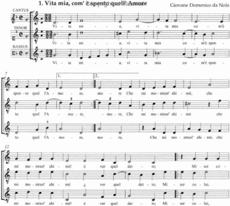 Madrigals and Villanelle (Festa, Ruffo, Nola, etc.) - Score