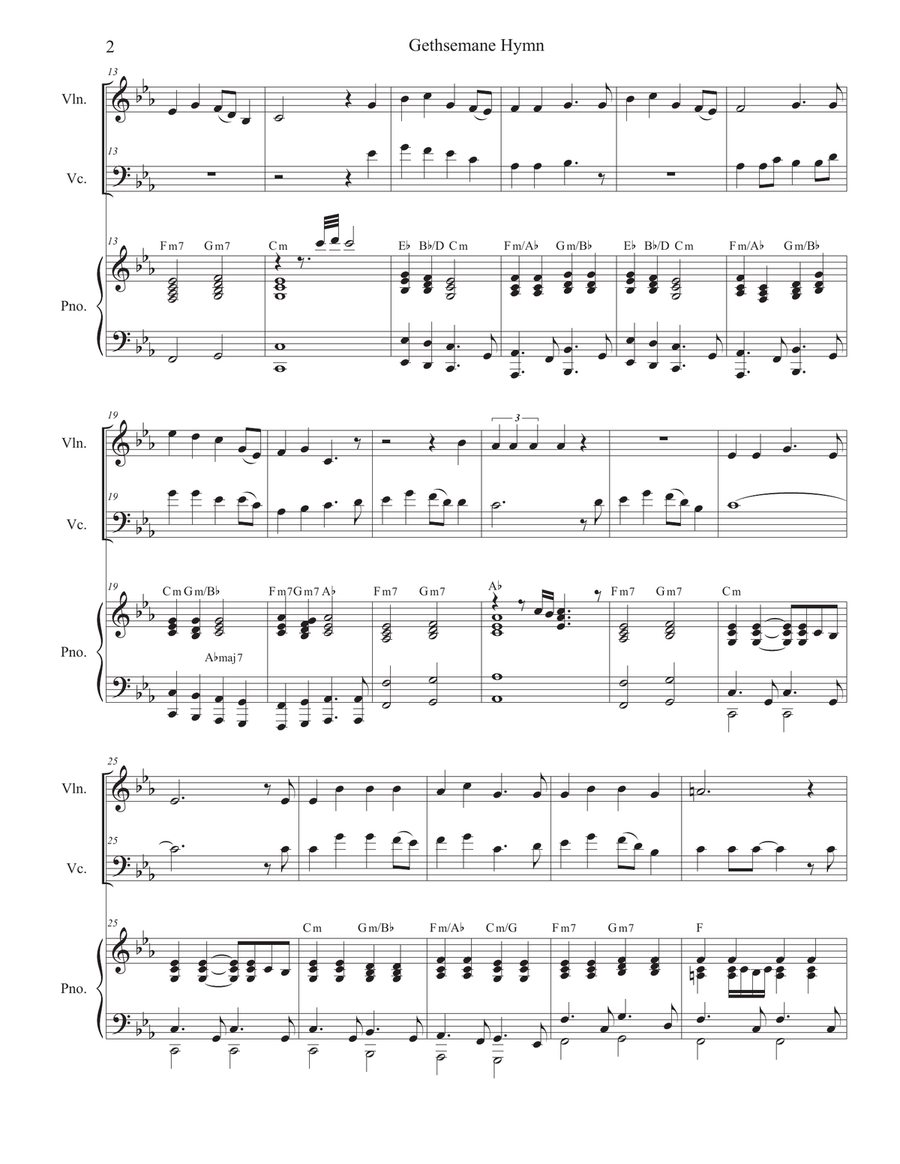 Gethsemane Hymn Piano Trio scores gallery preview page 2