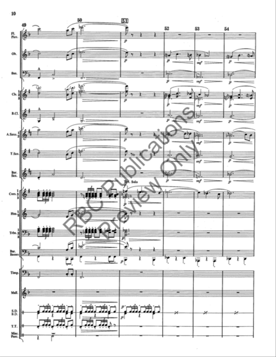 Danza Tambor Bolero Concert Band scores gallery preview page 11