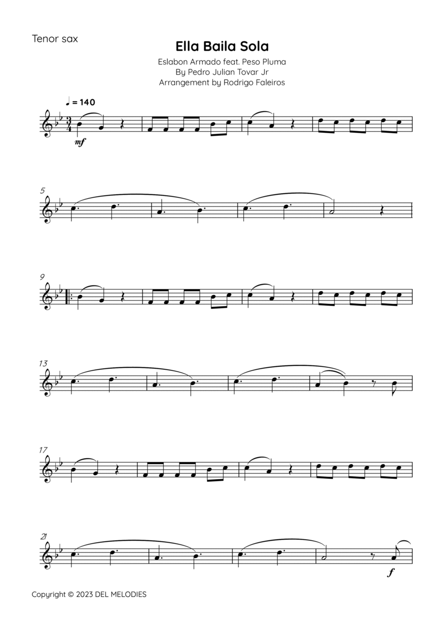 Ella Baila Sola Tenor Saxophone scores gallery preview page 1