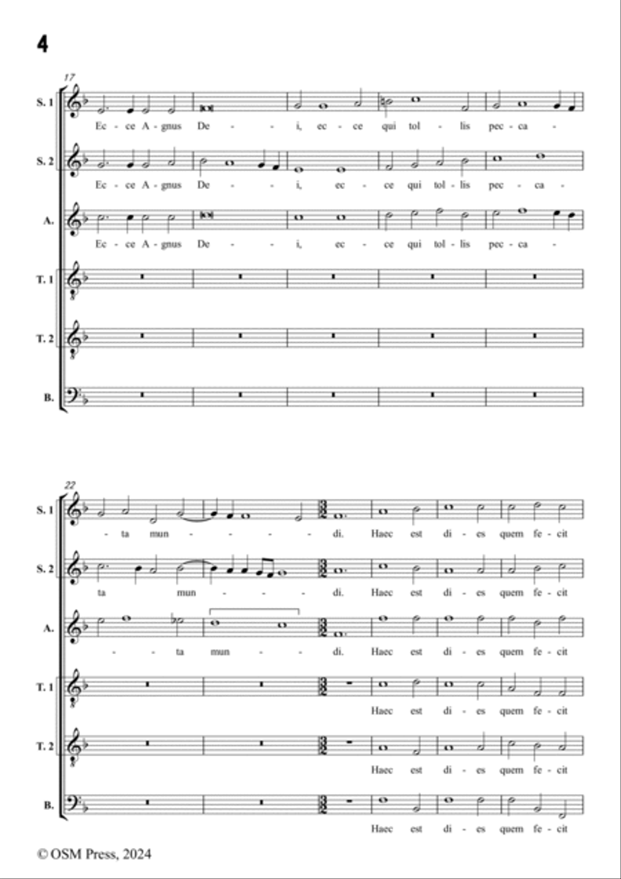 Orfeo Vecchi-Gloria in excelsis Deo,in F Major,for A cappella A Cappella scores gallery preview page 4