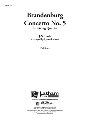 Book cover for Brandenburg Concerto No. 5 for String Quartet