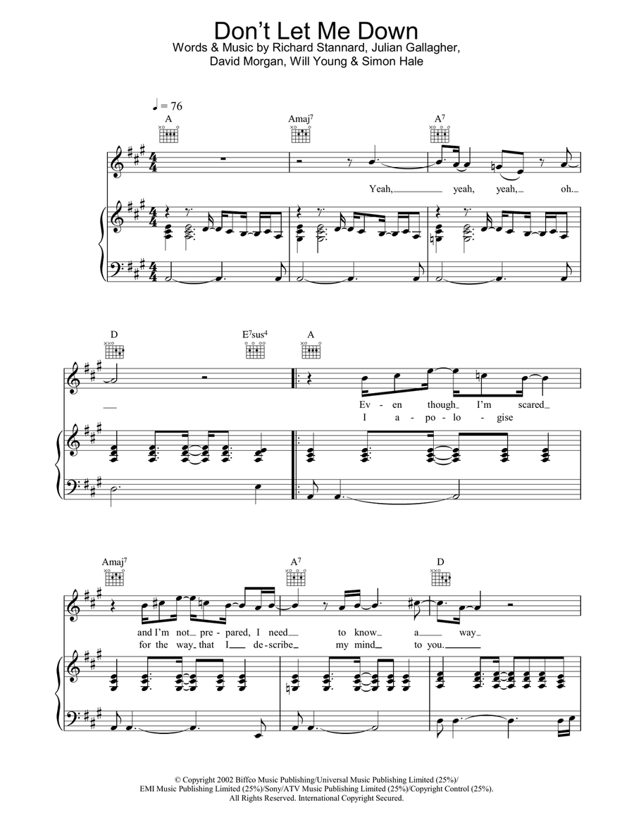 Don't Let Me Down Acoustic Guitar scores gallery preview page 1