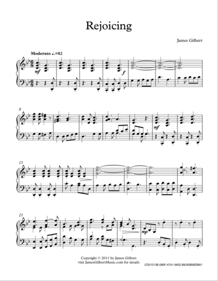 Rejoicing Piano Solo scores gallery preview page 2