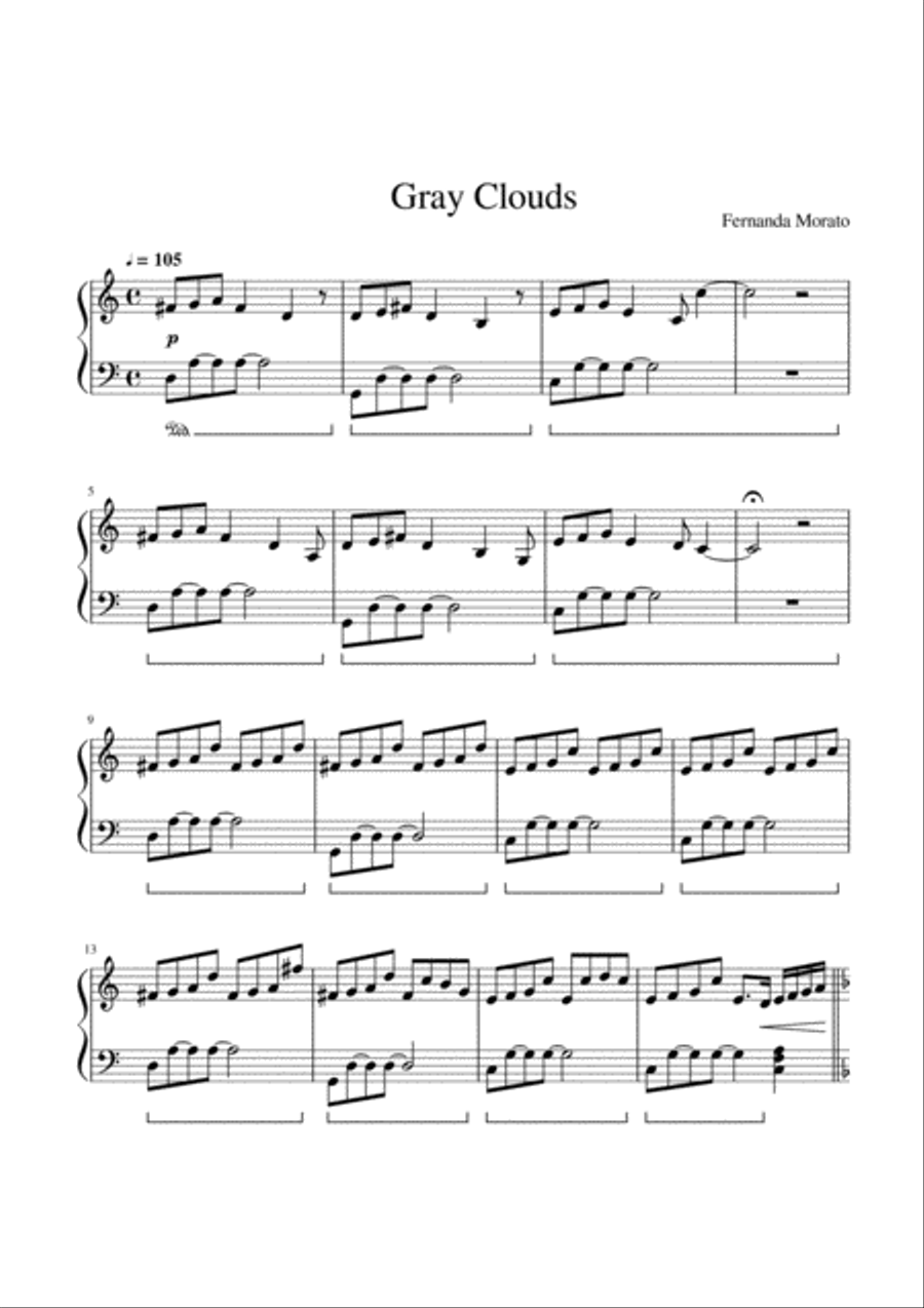 Gray Clouds | For Intermediate Pianists Piano Method scores gallery preview page 1