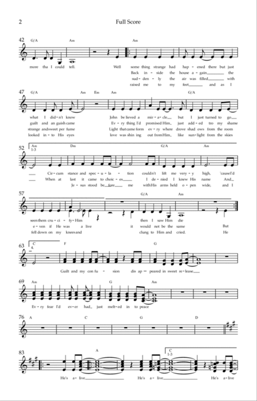 He's Alive Choir scores gallery preview page 2