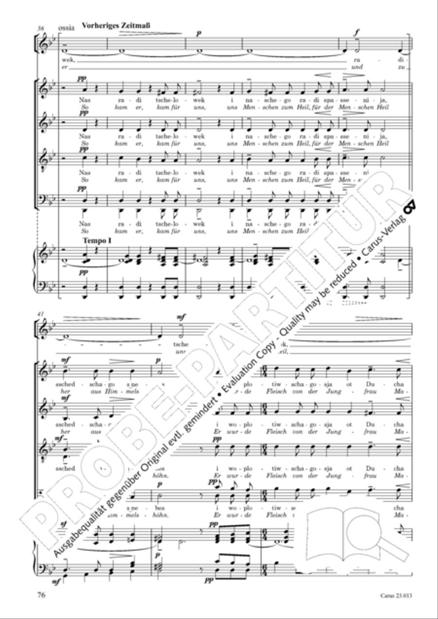 Liturgy of St. John Chrysostom op. 31 for mixed choir a cappella (Chrysostomos-Liturgie op. 31 fur Chor a cappella mit singbarem deutschem Text) A Cappella scores gallery preview page 98