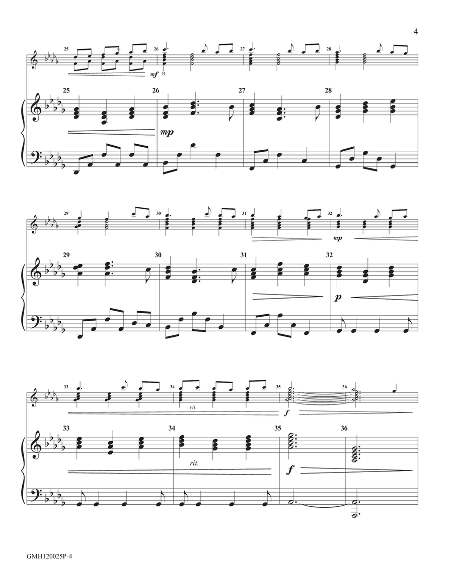 Psalm of Gratitude (piano accompaniment for 12 handbell version) Handbell Choir scores gallery preview page 4
