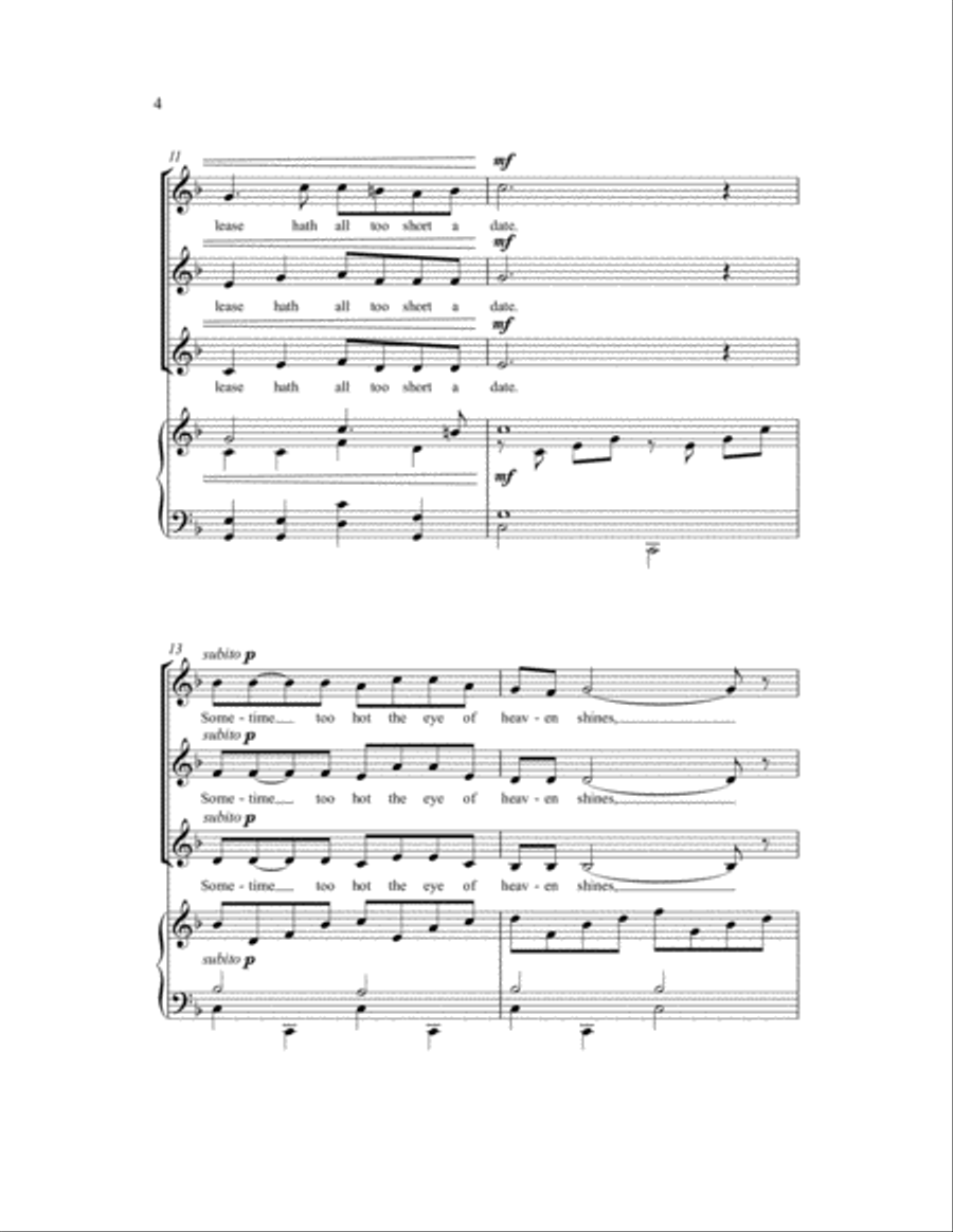 Shall I Compare Thee to a Summer's Day SSA scores gallery preview page 4