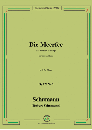Book cover for Schumann-Die Meerfee Op.125 No.3,in A flat Major,for Voice and Piano